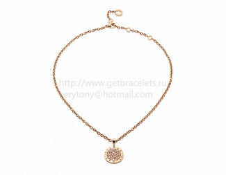 Cheap BVLGARI BVLGARI Pink Gold Pave Diamond Necklace