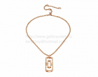 Replica BVLGARI Parentesi Necklace in Pink Gold with Full Pave Diamonds
