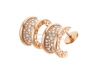Replica Bvlgari B.zero1 Rose Gold and Pave Diamond Earrings