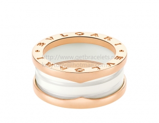 Replica Bvlgari B.zero1 White Ceramic and Rose Gold Ring