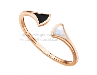 Replica Bvlgari DIVAS' Dream Bracelet Rose Gold with Mother of Pearl and Onyx