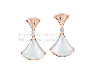 Replica Bvlgari DIVAS' Dream Earrings Rose Gold with Mother of Pearl and Diamonds
