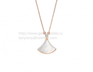 Replica Bvlgari Divas' Dream Necklace Rose Gold with Mother of Pearl and Pave Diamonds