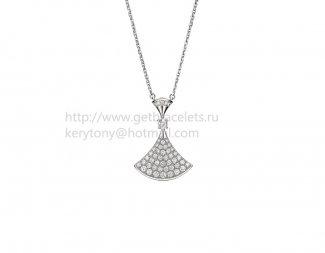 Replica Bvlgari Divas' Dream Necklace White Gold with Pave Diamonds CL856965