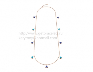 Replica Bvlgari Divas' Dream Necklace in Rose Gold with Lapis Lazuli and Pave Diamonds