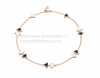 Replica Bvlgari Divas' Dream Necklace in Rose Gold with Mother of Pearl and Black Onyx
