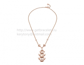 Replica Bvlgari Divas' Dream Rose Gold Necklace with Pave Diamonds