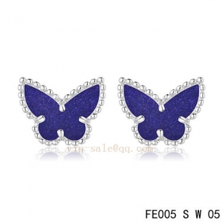 Replica Van Cleef & Arpels Butterflies Amethyst White Gold Earrings