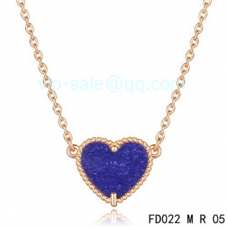 Replica Van Cleef & Arpels Alhambra Heart Necklace In Pink Gold