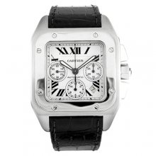 Cartier Santos 100 Chronograph XL swiss automatic mens watch replica W20090X8