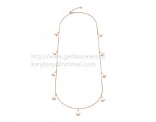 Replica Bvlgari Divas' Dream Sautoir Necklace in Rose Gold with Mother of Pearl and Pave Diamonds