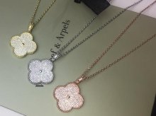 Van Cleef & Arpels Magic Alhambra Long Necklace 1 Motif White Gold With Diamond 24mm Pendant