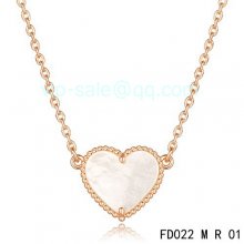 Imitation Van Cleef & Arpels Alhambra Heart Necklace In Pink Gold