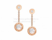 Cheap BVLGARI BVLGARI Earrings Rose Gold with Mother of Pearl and Diamonds