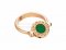 Copy BVLGARI BVLGARI Flip Ring in Pink Gold with Green Jade and Pave Diamonds