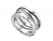 Replica Bvlgari B.zero1 Design Legend Ring in White Gold Set With Pave Diamonds