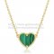 Van Cleef Arpels Sweet Alhambra Heart Pendant Yellow Gold With Malachite Mother Of Pearl