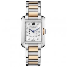 Cartier Tank Anglaise small diamond watch WT100024 two-tone pink gold and steel