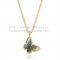 Van Cleef Arpels Lucky Alhambra Butterfly Necklace Yellow Gold With Gray Mother Of Pearl