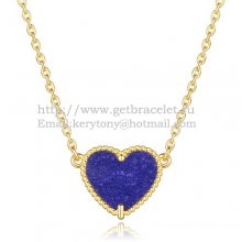 Van Cleef Arpels Sweet Alhambra Heart Pendant Yellow Gold With Lapis Stone Mother Of Pearl