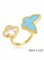 Van Cleef Arpels Luck Alhambra Between The Finger Ring Yellow Gold Turquoise With Mother Of Pearl