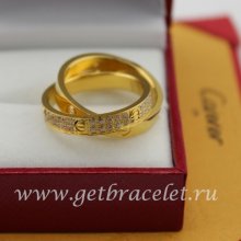 Fake Cartier LOVE Ring Yellow Gold Diamonds