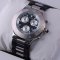 Cartier Must 21 Chronograph steel black rubber band replica watch for men