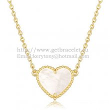 Van Cleef Arpels Sweet Alhambra Heart Pendant Yellow Gold With White Mother Of Pearl