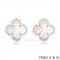 Replica Van Cleef & Arpels Clover White Mother Of Pearl White Gold Earrings