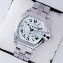 Cartier Roadster stainless steel ivory dial automatic watch replica for men