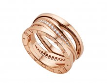 Replica Bvlgari B.zero1 Design Legend Ring in Rose Gold Set With Pave Diamonds