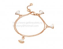 Replica Bvlgari DIVAS' Dream Bracelet Rose Gold Set with Mother of Pearl