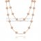 Van Cleef & Arpels Vintage Alhambra Long Necklace Pink Gold 20 Motifs With Pave Diamonds