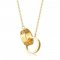 Cartier Love Necklace In 18K Yellow Gold With Two Rings With 3 Diamonds