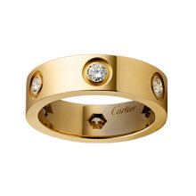 Replica Cartier Love Ring In Yellow Gold Set With 6 Diamonds