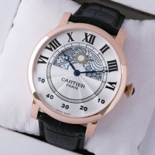 Rotonde de Cartier day-night collection privee 18K pink gold imitation watch for men
