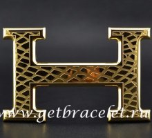 Hermes Reversible Belt 18K Gold Snake Stripe Buckle