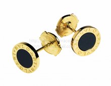 Replica BVLGARI BVLGARI Stud Earrings in Yellow Gold with Black Onyx