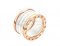 Replica Bvlgari B.zero1 4-Band Rose Gold Ring with White Ceramic
