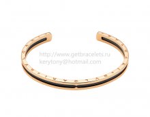 Replica Bvlgari B.zero1 Rose Gold Cuff Bracelet and with Black Cermet