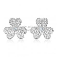 Van Cleef & Arpels Frivole Earrings White Gold With Pave Diamond