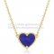 Van Cleef Arpels Sweet Alhambra Heart Pendant Yellow Gold With Lapis Stone Mother Of Pearl