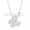 Van Cleef Arpels Two Butterfly Necklace White Gold Stone Combination With Pave Diamonds