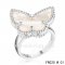 Cheap Van Cleef Alhambra Ring In White Gold With Mother Of Pearl