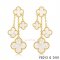 Fake Van Cleef & Arpels White Mother Of Pearl Yellow Gold Earrings