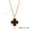 Cheap Van Cleef & Arpels Vintage Alhambra Pendant In Pink Gold With Onyx