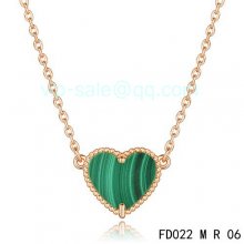 Fake Van Cleef & Arpels Alhambra Heart Necklace In Pink Gold