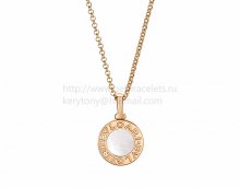 Cheap BVLGARI BVLGARI necklace Rose Gold Chain with Mother of Pearl