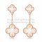 Van Cleef & Arpels Magic Alhambra Earrings Pink Gold With White Mother Of Pearl