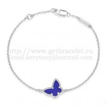 Van Cleef & Arpels Sweet Alhambra Butterfly Bracelet White Gold With Lapis Stone Mother Of Pearl